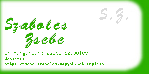 szabolcs zsebe business card